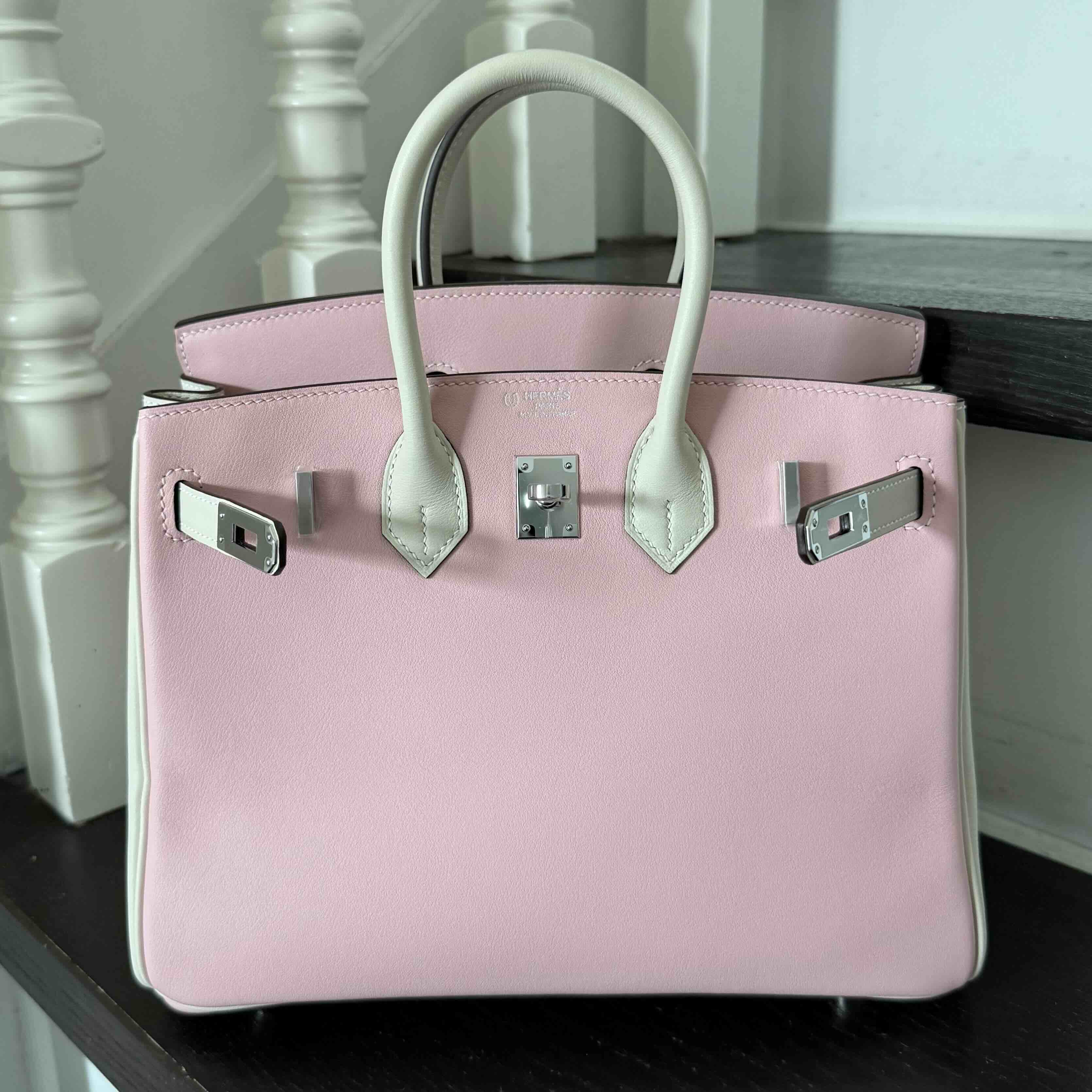 Hermès Rose Swift Rose Sakura x Gris Perle x PHW