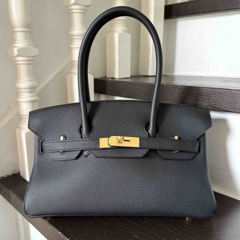 Hermès Shoulder Birkin29 Evercolor Noir Gold Hardware