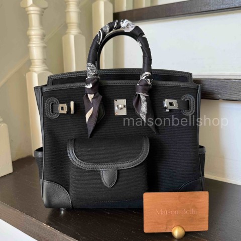 Hermès Birkin25 Cargo Noir x Palladium Hardware