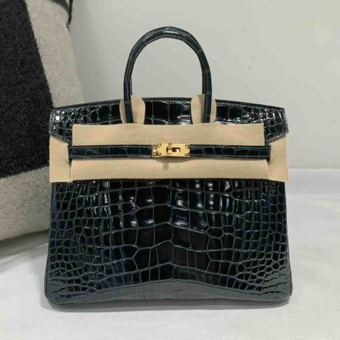 Hermès Birkin 25 Alligator Shiny Vert Émeraude (Emerald Green) with Gold Hardware (Special Order ✈️)