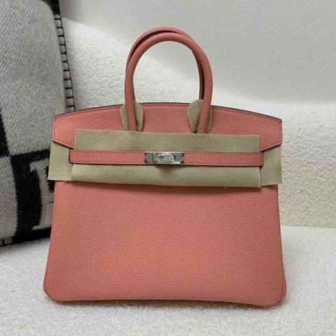 Hermès Birkin 25 Togo Rose Lipstick U5 with Palladium Hardware