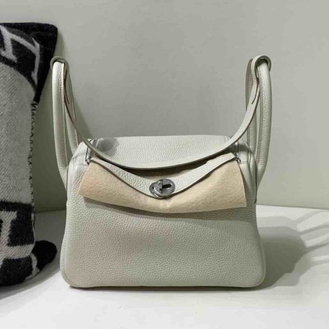Hermès Lindy26 Clemence Gris Glacier (8L) x Palladium Hardware