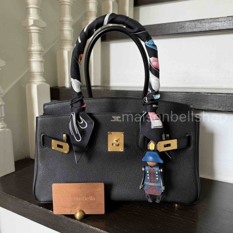 Hermès Shoulder Birkin 29 Noir Evercolor x Palladium Hardware