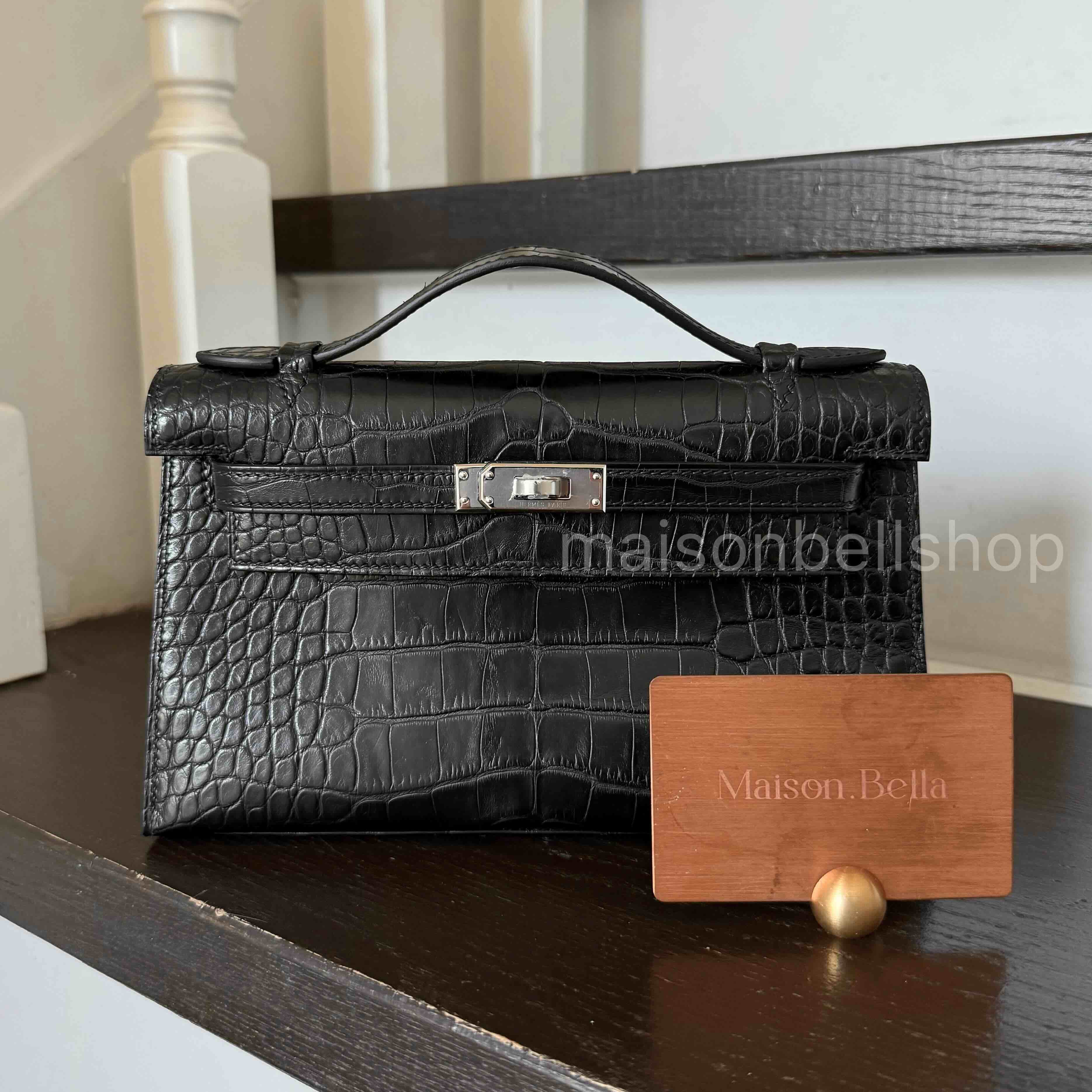 Hermès Pochette Alligator Noir x PHW