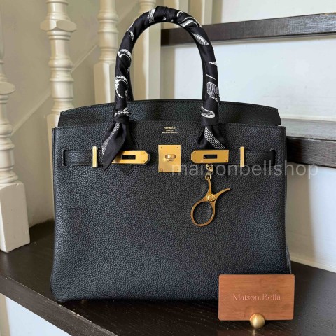Hermès Birkin 30 Togo Noir x Gold Hardware