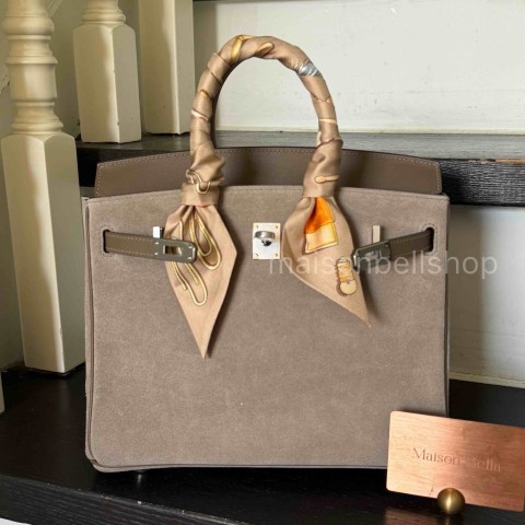 Birkin25 Grizzly Gris Caillou & Etoupe x Palladium Hardware